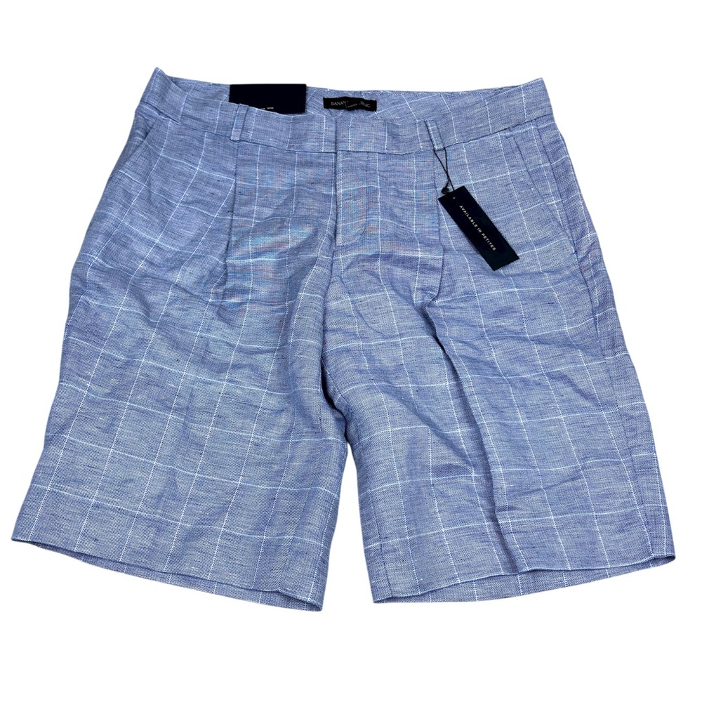 Banana Republic Women's Shorts Blue Linen 10.5 Avery Size 8 NWT